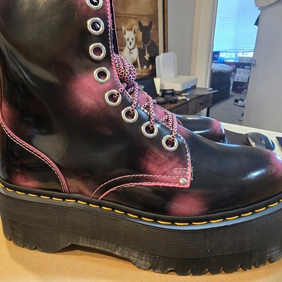 JADON MAX Distressed Leather Platform Boot Fondant Pink Women's Size 6 US NEW - Picture 6 of 16